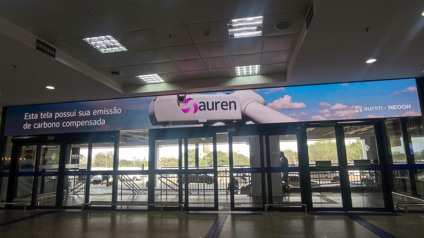Auren e NEOOH: parceria garante compensação de emissões associadas ao consumo de energia das telas do circuito de mídia